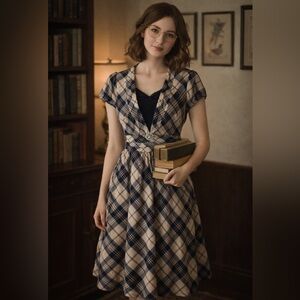 Vintage Kinloch Anderson Scotland Plaid Academia Old Money Dress